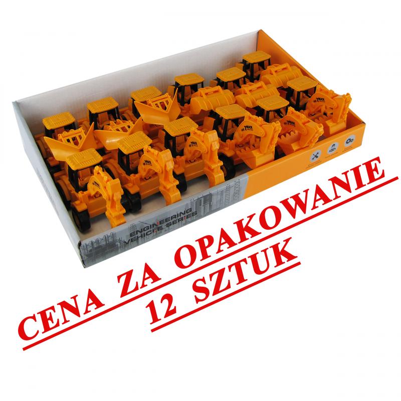 Modele plastikowe. Maszyny budowlane - seria budowa drogi 10cm (12 sztuk)